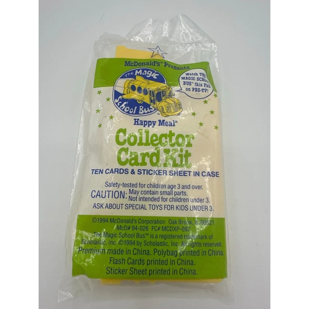 1994‎ McDonald's Magic School Bus Collector Card Kit Sealed Happy Meal Toy #1